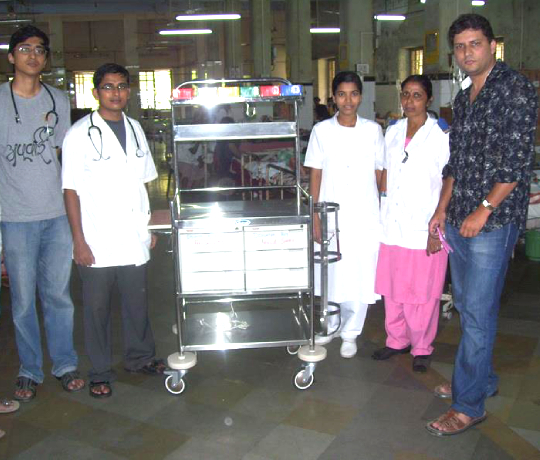 Donation of crash cart to female surgical ward of kem hospital, Parel