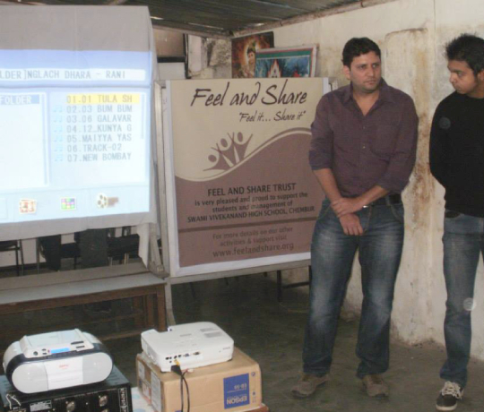 Donation of digital projector, exam fees, stationery for SVH School Marathi Medium, Chembur